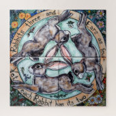 Drei Hasen Hare Chase Circle Woodland Tier Puzzle (Vertikal)