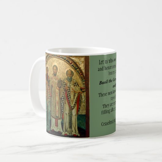Drei Heilige Hierarchie l Orthodox Kirche Icon l l Kaffeetasse (Vorderseite Links)