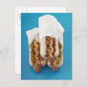 Drei heiße Hunde mit Brötchen Postkarte (Vorne/Hinten)