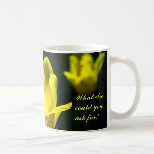 Drei helle, gelbe Tulpen Kaffeetasse (Rechts)
