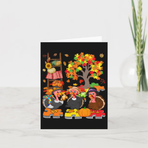 Drei Herbst Türkei mit Autismus Bewusstsein Puzzle Karte
