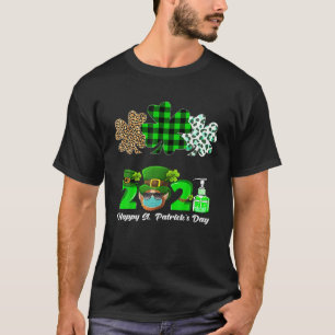 Drei Herz-Kleeblatts Leopard Kariert St Patrick's T-Shirt
