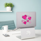 Drei Herzen Aufkleber (Laptop auf Schreibtisch)