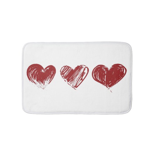Drei Herzen Badematte (Vorderseite)