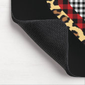 Drei Herzen Buffalo Leopard Karierter Valentinstag Mousepad (Ecke)