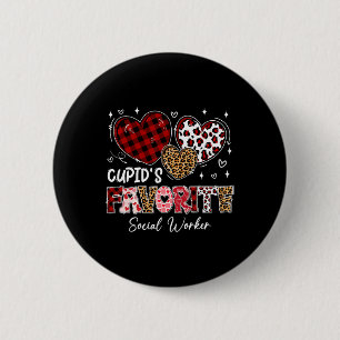 Drei Herzen Cupids Lieblings-Sozialarbeiter Valent Button