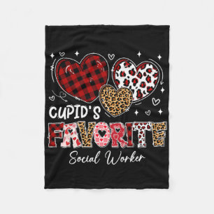 Drei Herzen Cupids Lieblings-Sozialarbeiter Valent Fleecedecke
