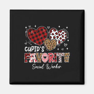 Drei Herzen Cupids Lieblingssozialarbeiter-Valent Magnet