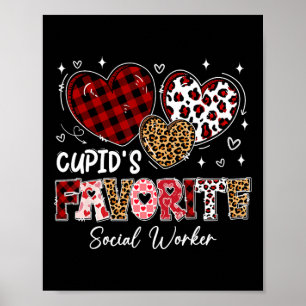 Drei Herzen Cupids Lieblingssozialarbeiter-Valent Poster