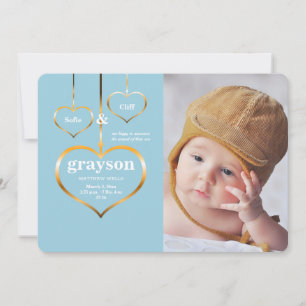 Drei Herzen Foto Geburtserklärung Ankündigung