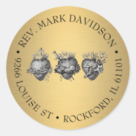 Drei Herzen Jesu, Maria und Joseph Ansprache Runder Aufkleber