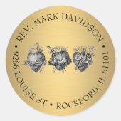 Drei Herzen Jesu, Maria und Joseph Ansprache Runder Aufkleber (Vorderseite)