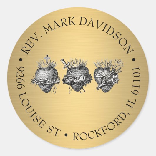 Drei Herzen Jesu, Maria und Joseph Ansprache Runder Aufkleber (Vorderseite)