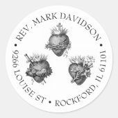 Drei Herzen Jesu, Maria und Joseph Ansprache Runder Aufkleber (Vorderseite)
