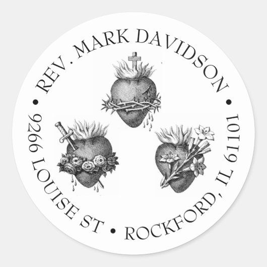 Drei Herzen Jesu, Maria und Joseph Ansprache Runder Aufkleber (Vorderseite)