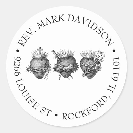 Drei Herzen Jesu, Maria und Joseph Ansprache Runder Aufkleber (Vorderseite)