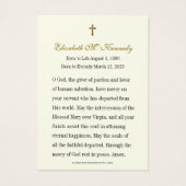 Drei Herzen Jesus Mary Joseph Beerdigung Gebet (Rückseite)