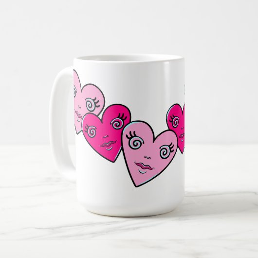 Drei Herzen Kaffeetasse (Vorderseite Links)