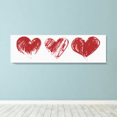 Drei Herzen Leinwanddruck (Insitu (Holzboden))