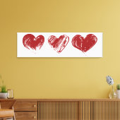 Drei Herzen Leinwanddruck (Insitu (Wohnzimmer))