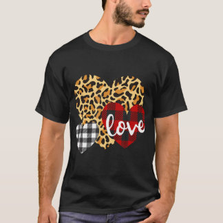 Drei Herzen Leopard Buffalo Kariert für Frauen Val T-Shirt