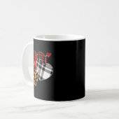 Drei Herzen Leopard Büffel Karo Valentinstag Kaffeetasse (Vorderseite Links)