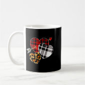 Drei Herzen Leopard Büffel Karo Valentinstag Kaffeetasse (Links)