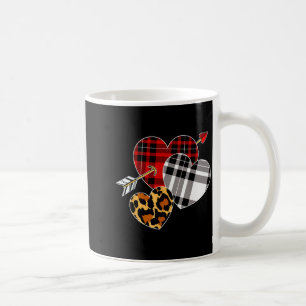 Drei Herzen Leopard Büffel Karo Valentinstag  Kaffeetasse