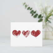 Drei Herzen Postkarte (Stehend Vorderseite)