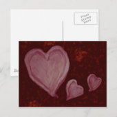 Drei Herzen Postkarte (Vorne/Hinten)