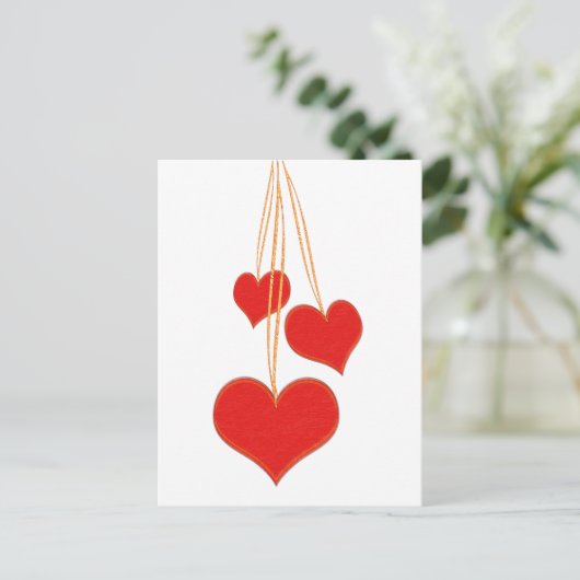 Drei Herzen Postkarte (Stehend Vorderseite)