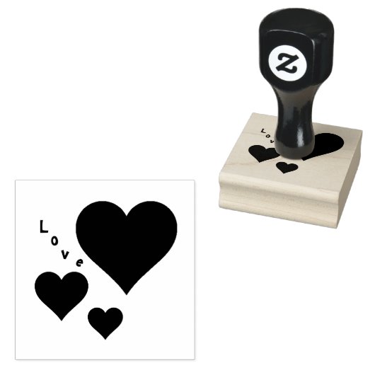 Drei Herzen und Liebe Sweet Valentines Gummistempel (Stempel)