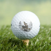 Drei heulende Wölfe Tier-Monogramm-Kunst Golfball (Insitu T-Shirt)