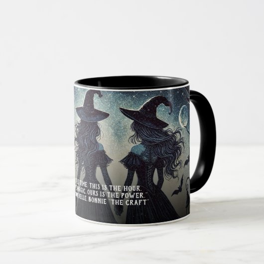 Drei Hexen am nächtlichen Starry Halloween Tasse (VorderseiteRechts)