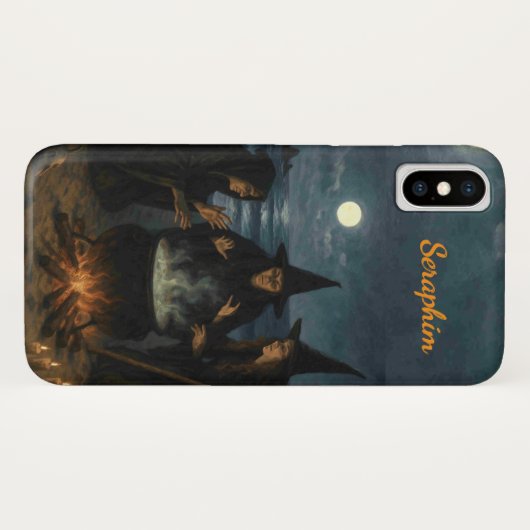 Drei Hexen brauen Cauldron Vollmond Beach Name Case-Mate iPhone Hülle (Rückseite (Horizontal))