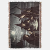 Drei Hexen Brew Cauldron Vollmond Strand Decke (Vorderseite Vertikal)