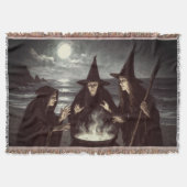 Drei Hexen Brew Cauldron Vollmond Strand Decke (Vorderseite)