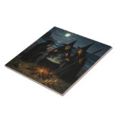 Drei Hexen Brew Cauldron Vollmond Strand Fliese (Seite)