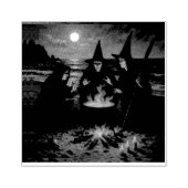 Drei Hexen Brew Cauldron Vollmond Strand Gummistempel (Prägung)