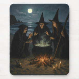 Drei Hexen Brew Cauldron Vollmond Strand Mousepad