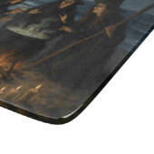 Drei Hexen Brew Cauldron Vollmond Strand Schneidebrett (Ecke)