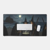 Drei Hexen Brew Cauldron Vollmond Strand Schreibtischunterlage (Tastatur & Maus)