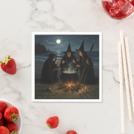 Drei Hexen Brew Cauldron Vollmond Strand Serviette (Beispiel)