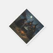 Drei Hexen Brew Cauldron Vollmond Strand Serviette (Ecke)