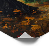 Drei Hexen Herbstwald Vintage Halloween-Mauer Poster (Ecke)