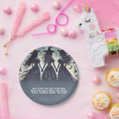 Drei Hexen im nächtlichen Starry-Halloween-Party Pappteller (Party)