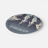 Drei Hexen im nächtlichen Starry-Halloween-Party Pappteller (Schrägansicht)