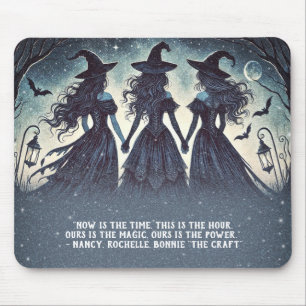 Drei Hexen in der sternenklaren Halloween-Nacht Mousepad