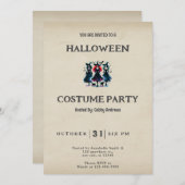 Drei Hexen Schwarze Katzen Fledermäuse Vintag Hall Einladung (Vorne/Hinten)