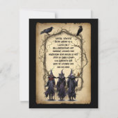 Drei Hexen und Doppelrahmen Halloween Einladung (Vorderseite)